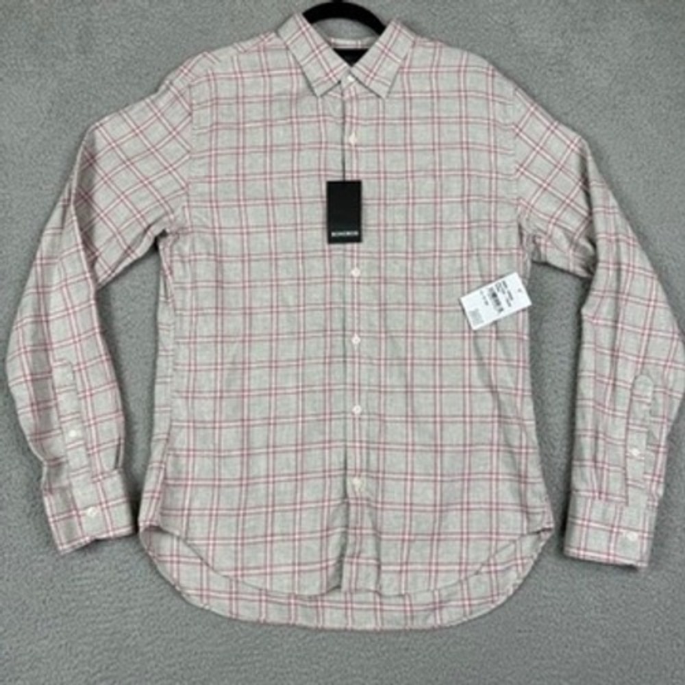 BONOBOS Ewan Plaid Festival Shirt Fuchsia Slim Fit Mens‎ Size M